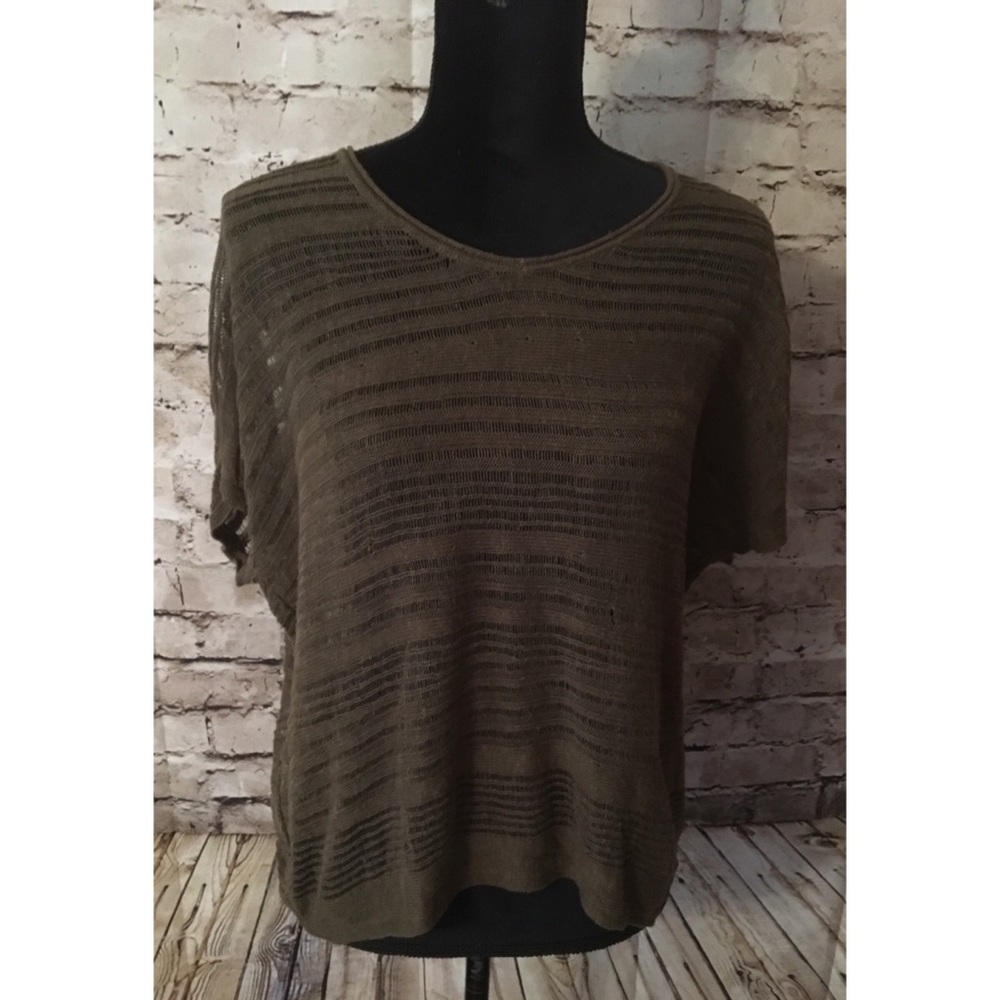 Pure Jill J.Jill Olive Green Short Sleeve Top